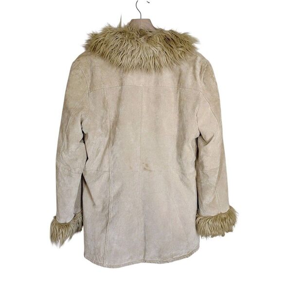 Vintage Y2K Penny Lane Faux Fur Trim Suede Coat Womens Size XL Boho - Picture 2 of 16